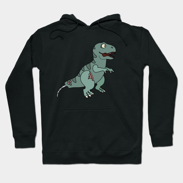 Zombie Dinosaur Cartoon // Funny Halloween Zombie T-Rex Hoodie by SLAG_Creative